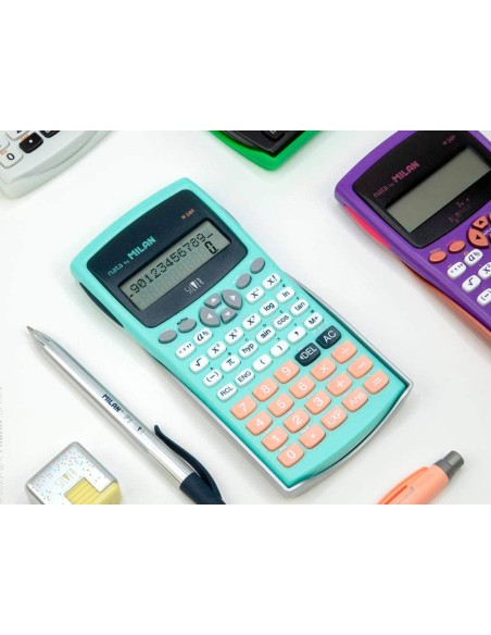 CALCULADORA MILAN CIENTIFICA M240 SILVER 2 LINEAS 240 10+2D.VE. TURQ.