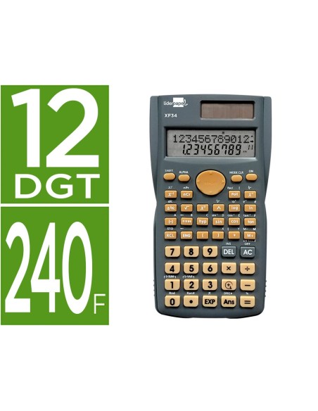 CALCULADORA  CIENTIFICA XF34 12D.240 FUN T.SOLAR PILAS GRIS 156X85X20