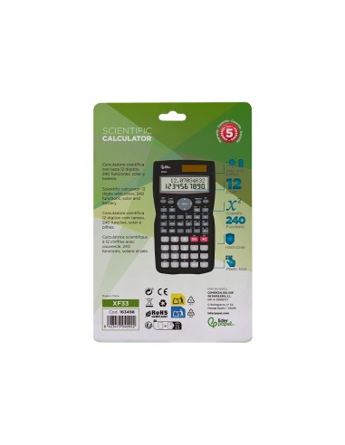CALCULADORA  CIENTIFICA XF33 12D.240 FUNCI T.SOLAR PILAS NG.156X85X20