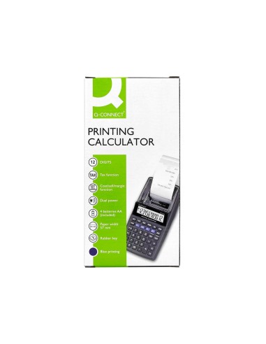 CALCULADORA Q-CON.IMPRESORA PANTALLA PAPEL KF11213 12 DIGITOS NEGRA
