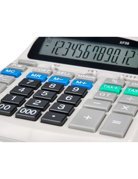 CALCULADORA  PANTALLA PAPEL 57MM 12D.IMPRES BICOLOR BL.225X158X56MM