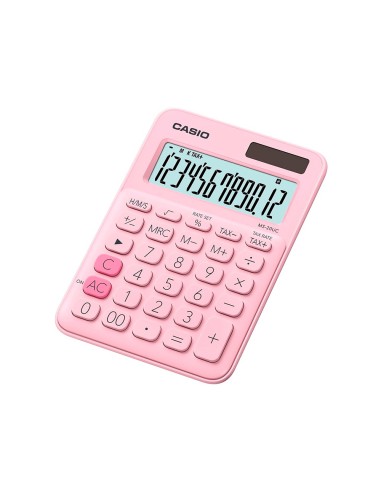 CALCULADORA CASIO MS-20UC-PK SOBREMESA 12 DIGITOS TAX +/- COLOR ROSA
