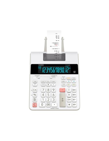 CALCULADORA CASIO IMPRESORA PAPEL 58MM.BICOLOR FR-2650RC 12D. DC BL.