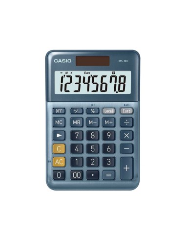 CALCULADORA CASIO MS-80E 8D.TX +/- TECLA DOBLE CERO AZ.