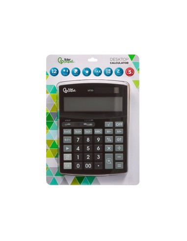CALCULADORA LIDERPAPEL XF30 12DG SOLAR Y PILAS NG 190X140X25 MM