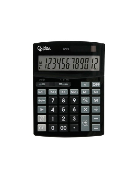 CALCULADORA LIDERPAPEL XF30 12DG SOLAR Y PILAS NG 190X140X25 MM