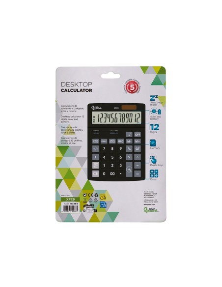 CALCULADORA  XF29 12D.SOLAR PILAS NG.190X140X30MM