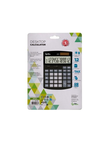 CALCULADORA  XF27 12D.TASAS SOLAR PILAS NG.155X115X25MM