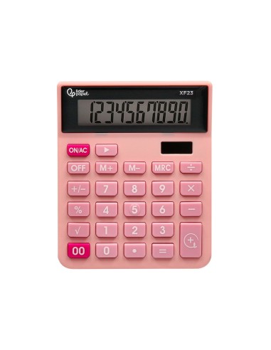 CALCULADORA  XF23 10D.SOLAR PILAS ROSA 127X105X24MM