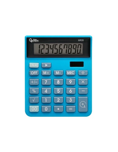 CALCULADORA  XF21 10D.SOLAR PILAS AZ. 127X105X24MM