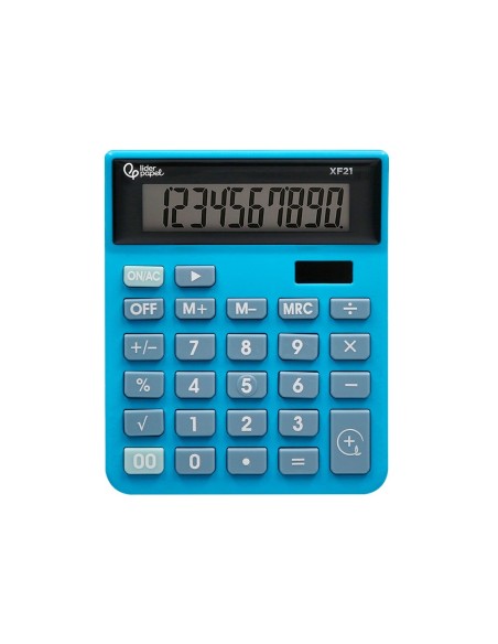 CALCULADORA  XF21 10D.SOLAR PILAS AZ. 127X105X24MM