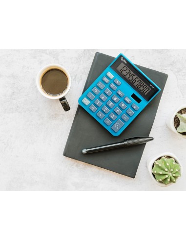 CALCULADORA  XF21 10D.SOLAR PILAS AZ. 127X105X24MM