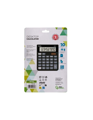 CALCULADORA  XF20 10D.SOLAR PILAS NG.127X105X24MM