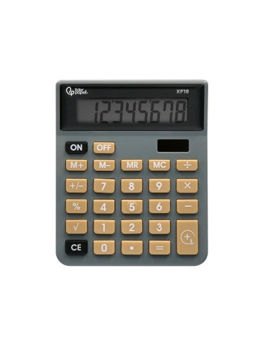 CALCULADORA  XF18 8D.SOLAR PILAS GRIS 127X105X24MM