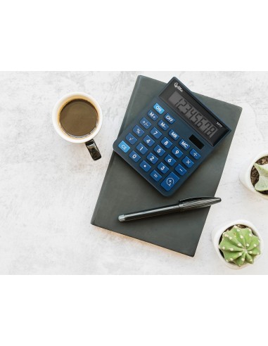 CALCULADORA  XF17 8D.SOLAR PILAS AZ. 127X105X24MM