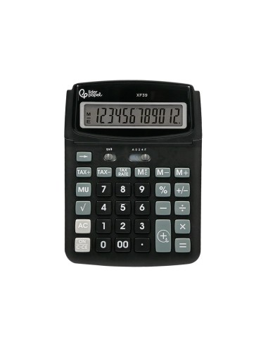 CALCULADORA LIDERPAPEL SOBREMESA XF39 12 DIGITOS SOLAR Y PILAS RECIC