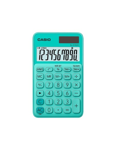 CALCULADORA CASIO SL-310UC-GN BOLSILLO 10D.TAX +/- VE.