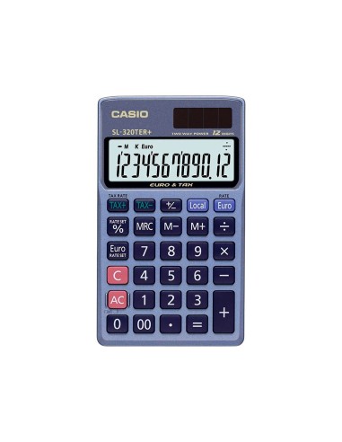 CALCULADORA CASIO SL-320TER BOLSILLO 12D.TAX +/- CONVERSION MONEDA T