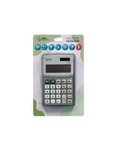 CALCULADORA  BOLSILLO XF15 10D.TAPA SOLAR PILAS GRIS 123X75X12MM