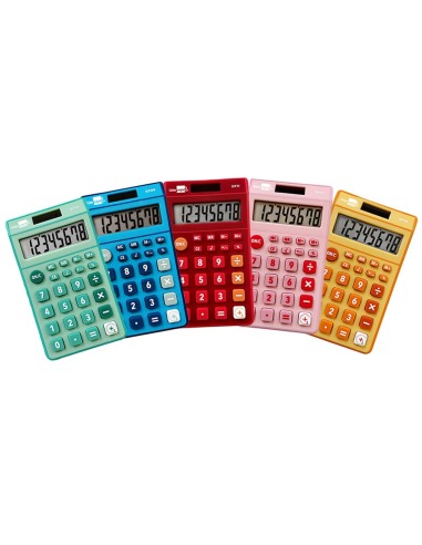 CALCULADORA  BOLSILLO XF14 8D.SOLAR PILAS 115X65X8MM EXPOSITOR 16 UD.