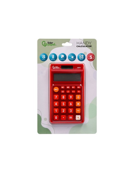 CALCULADORA  BOLSILLO XF11 8D.SOLAR PILAS RJ. 115X65X8MM