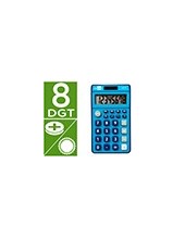 CALCULADORA  BOLSILLO XF09 8D.SOLAR PILAS AZ. 115X65X8MM 2