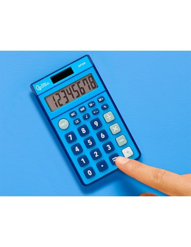CALCULADORA  BOLSILLO XF09 8D.SOLAR PILAS AZ. 115X65X8MM