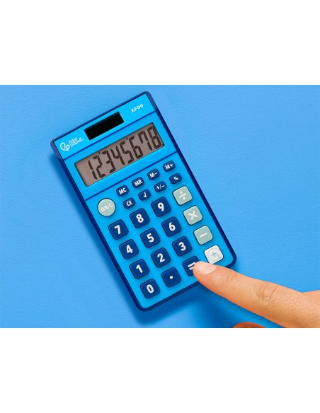 CALCULADORA  BOLSILLO XF09 8D.SOLAR PILAS AZ. 115X65X8MM