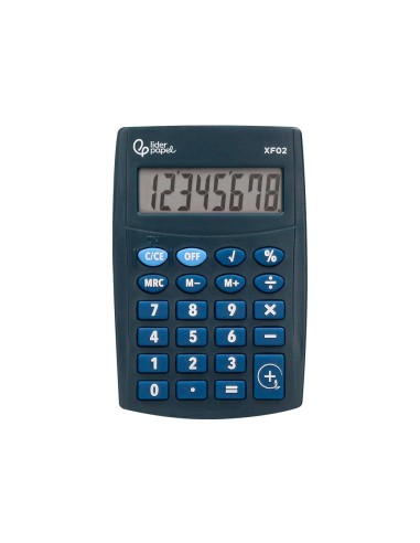 CALCULADORA  BOLSILLO XF02 8D.PILAS AZ. 99X64X9MM