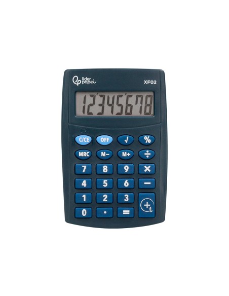 CALCULADORA  BOLSILLO XF02 8D.PILAS AZ. 99X64X9MM