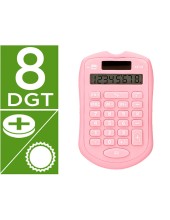 CALCULADORA  BOLSILLO XF41 8D.SOLAR PILAS ROSA 94X59,5X10,5MM