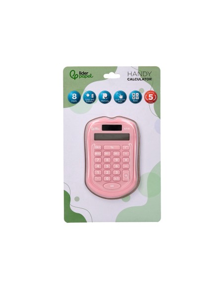 CALCULADORA  BOLSILLO XF41 8D.SOLAR PILAS ROSA 94X59,5X10,5MM