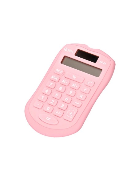CALCULADORA  BOLSILLO XF41 8D.SOLAR PILAS ROSA 94X59,5X10,5MM