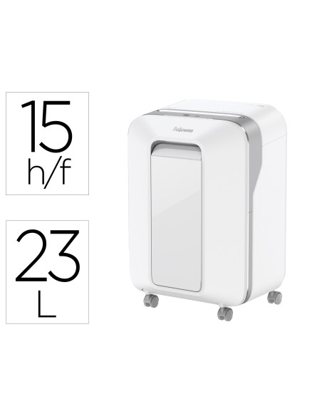 DESTRUCTORA FELLOWES LX201 15 H P5 CLIPS GRAPAS TARJETAS 23L BLANCA