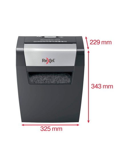 DESTRUCTORA REXEL MOMENTUM X308 CORTE 8H. DESTRUYE GRAPAS CLIPS 15 T