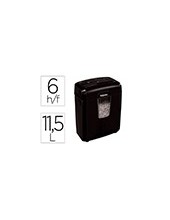 DESTRUCTORA FELLOWES LX-25M 6H P4 GRAPAS CLIPS TARJETA PAPELERA 11,5 2