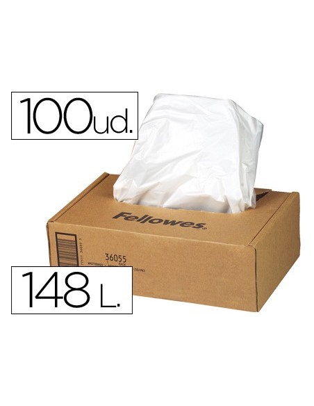 BOLSA RESIDUOS FELLOWES DESTRUCTORA DOC.CAJA C/100 UND. PS220 220C/32