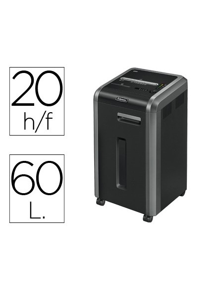 DESTRUCTORA DOC.FELLOWES 225Ci CAP.CORTE 20 H DESTRUYE GRAPAS CLIPS C