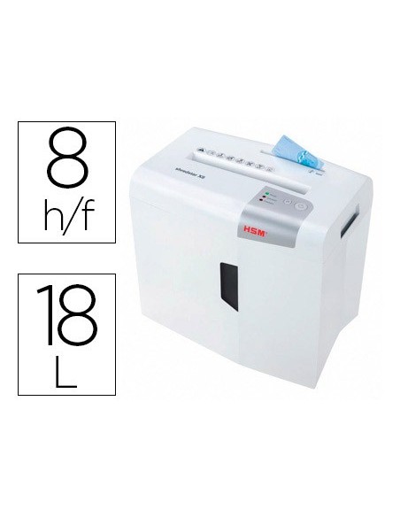 DESTRUCTORA HSM SHREDSTAR X8 CORTE 8 H PART.GRAPAS CLIPS CD TATJ.