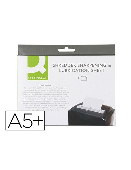 HOJAS LUBRICANTES Y AFILADORAS Q-CONNECT DESTRUCTORA 12H. 220X150MM