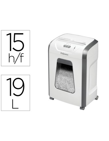 DESTRUCTORA DOC FELLOWES 15C 15H SEG. P4 GRAPAS CLIPS TJ. 19LT.