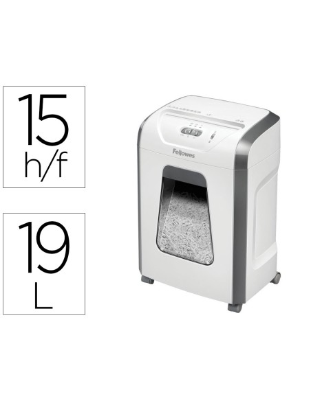 DESTRUCTORA DOC FELLOWES 15C 15H SEG. P4 GRAPAS CLIPS TJ. 19LT.