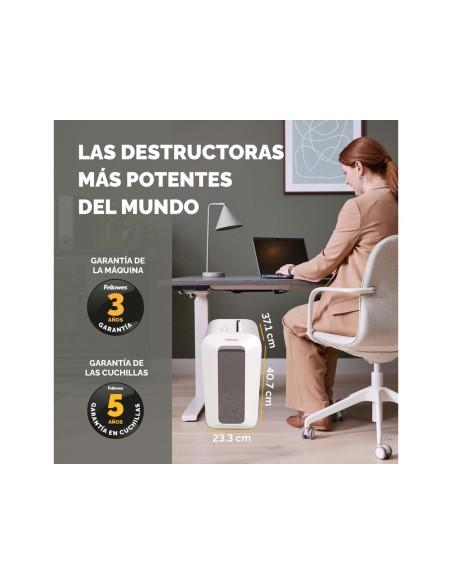 DESTRUCTORA DOC FELLOWES LX65 10H SEG. P4 DESTRUYE GRAPAS CLIPS TJ.