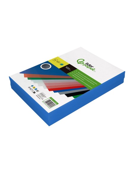 TAPA ENCUADERNACION PP.A4 0.5MM AZ. TRANS.PQ.DE 100 UD.