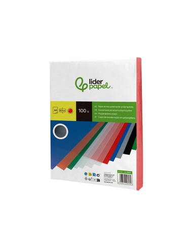 TAPA ENCUADERNACION PP.A4 0.5MM RJ. TRANS.PQ.DE 100 UD.