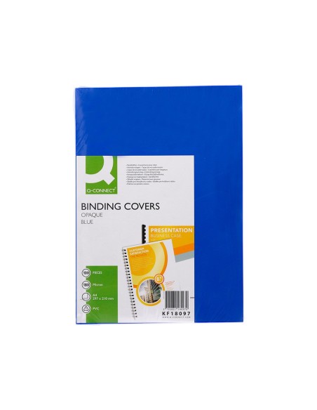 TAPA ENCUADERNACION Q-CON. PVC A4 OPACA AZ.180 MICRAS CAJA 100 UD.