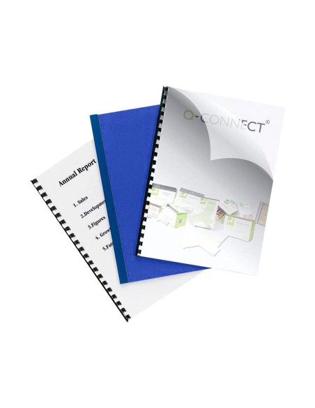 TAPA ENCUADERNACION Q-CON. PVC A4 OPACA AZ.180 MICRAS CAJA 100 UD.