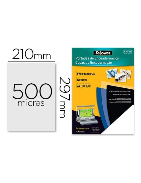 TAPA ENCUADERNACION FELLOWES A4 PP. NG. 450 MICRAS PK.DE 100 UD.