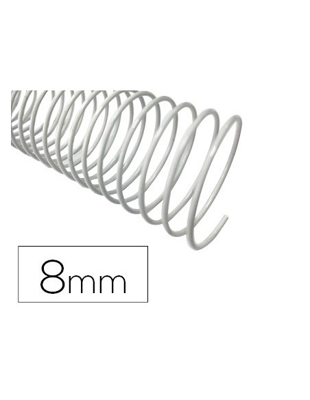 ESPIRAL METALICO Q-CONNECT BLANCO 64 5:1 8 MM 1MM CAJA DE 200 UD.