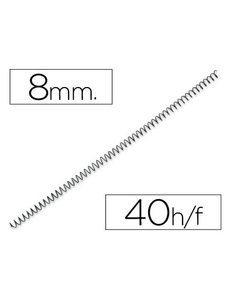 ESPIRAL METALICO YOSAN NEGRO PASO 64 5:1 8 MM  CAL.1,00 MM 3034E4N08